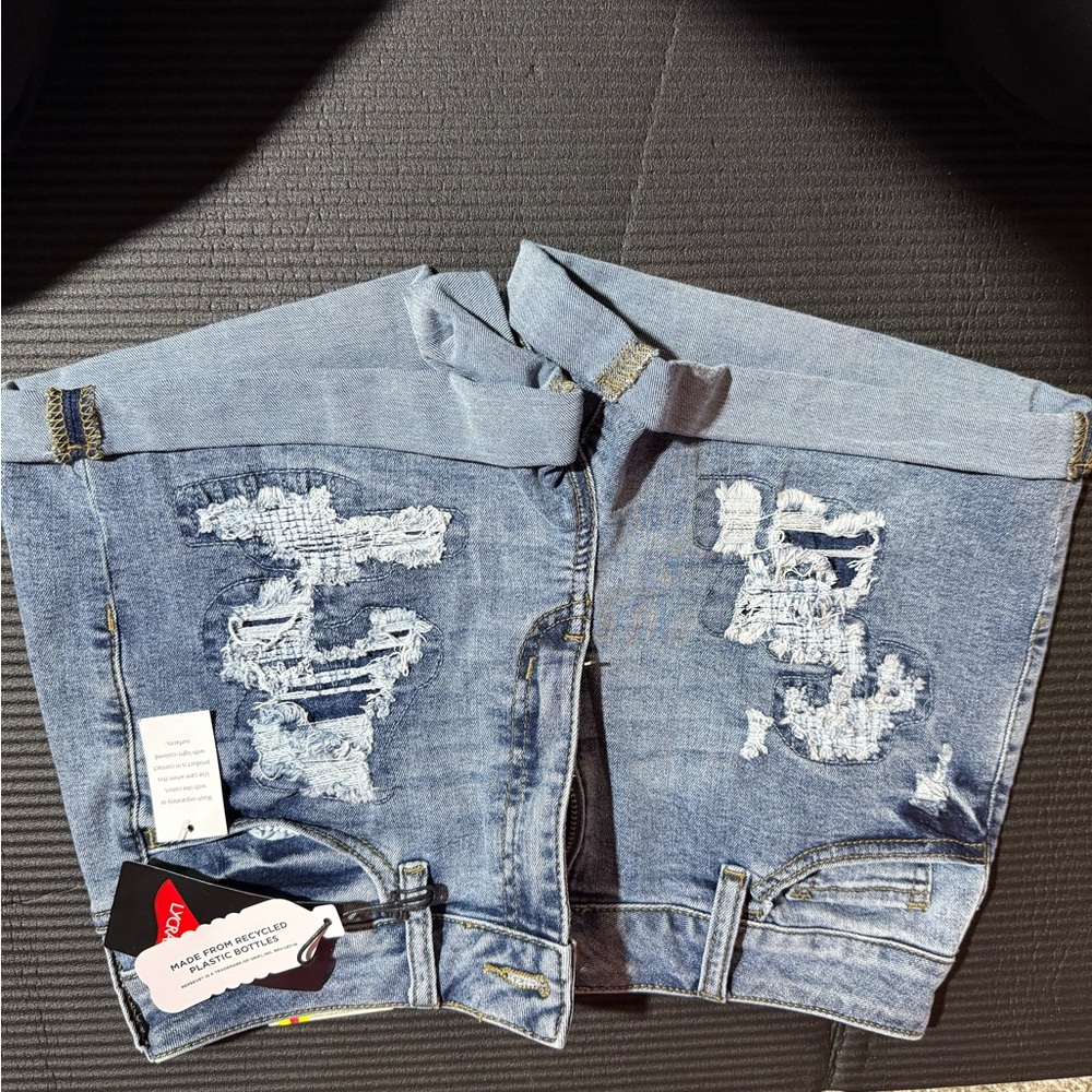 SO Light Blue Distressed Jean Shorts